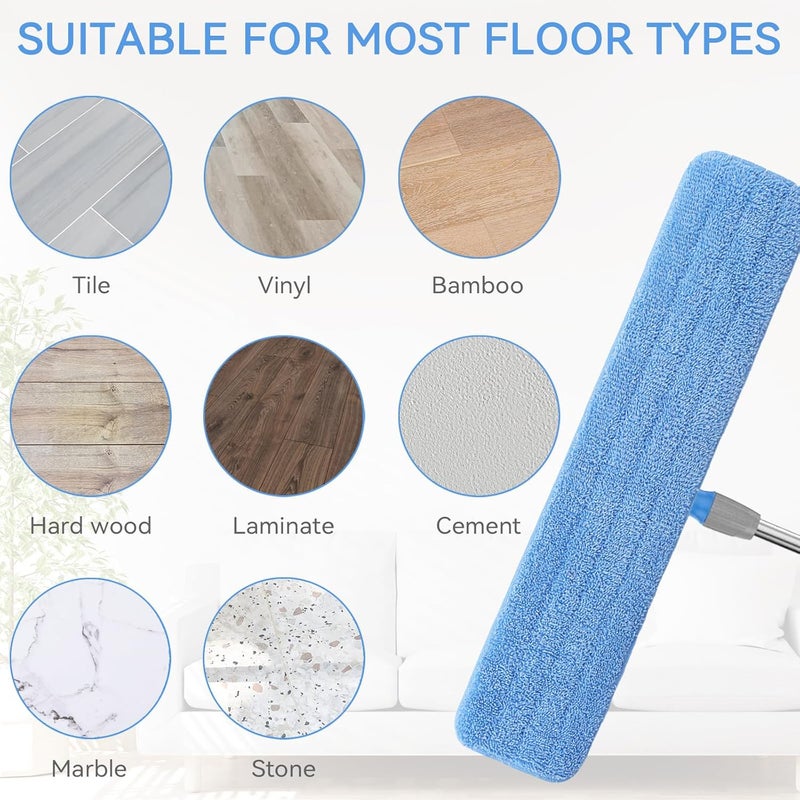 BeiLan Replacement Microfiber Pad for Rubbermaid Commercial 24 Inch Mop Head - 8 Pack Wet & Dry Commercial Cleaning Refills Reusable Mop Refills Fit for Any Microfiber Flat Mop System 24" - Image 5